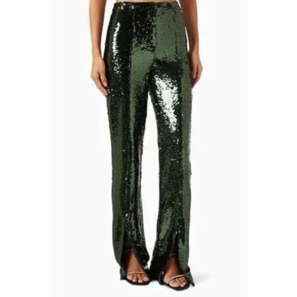 Jonathan Simkhai Pants - Jonathan Simkhai NWT Ariah Sequin Embellished  Pants in Emerald Size 4